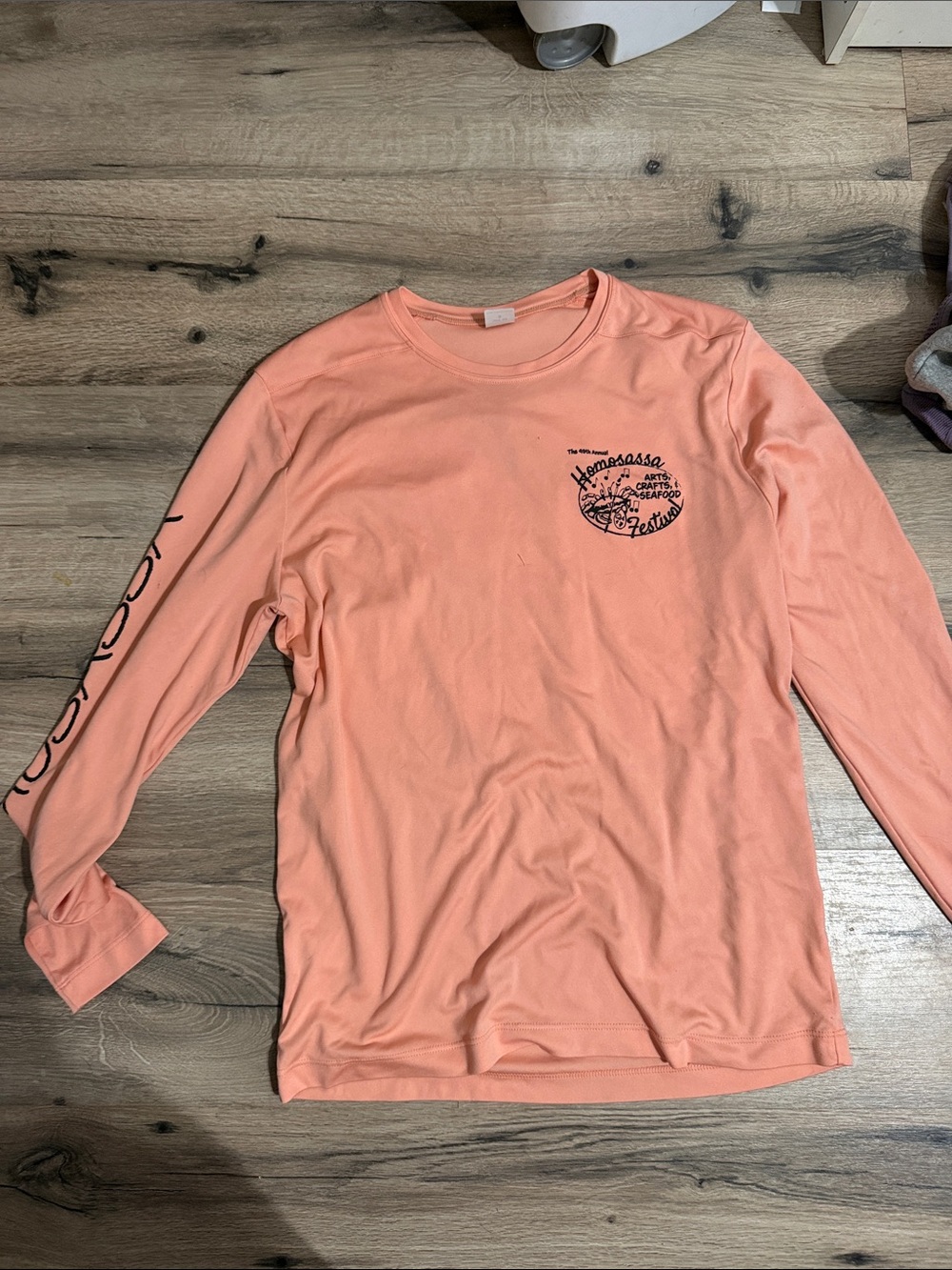 Sport-Tek Long Sleeve Tee in Coral Peach with Graphic